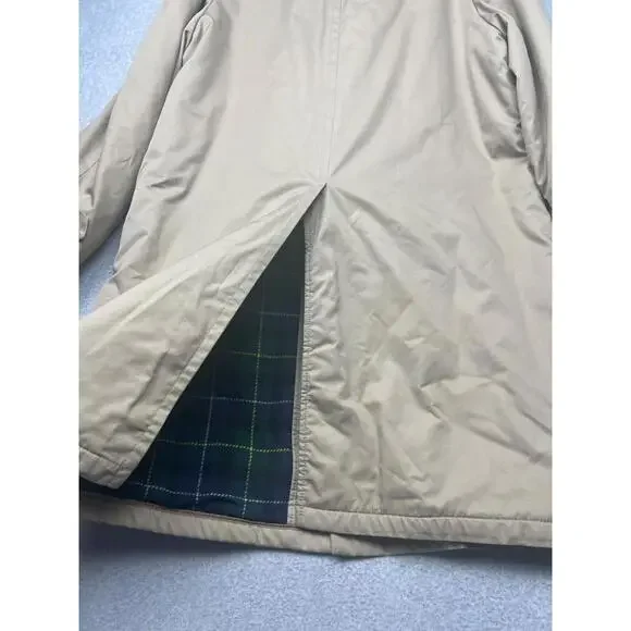 Vintage 70s Brooks Brothers Canvas Over Coat Trench Mens Size 44 Fully Lined